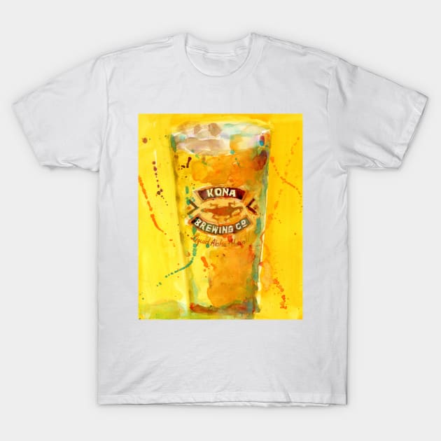 Hawaiin Beer Glass - Bar Deco T-Shirt by dfrdesign